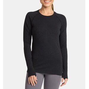 AVIA Black Animal Print long sleeve top activewear workout sportswear Sz S NWT